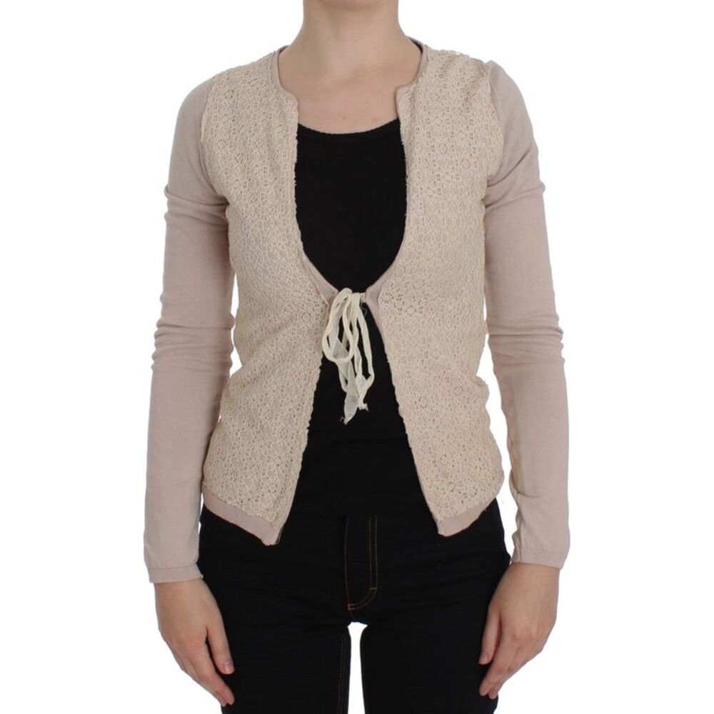 PINK MEMORIES Pink Floral Lace Wrap Women's Sweater